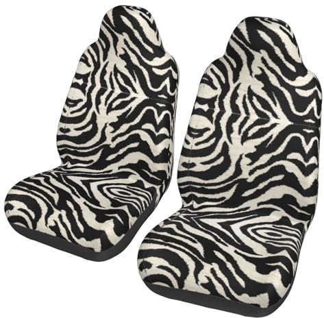 ZhanMg Zebra Animal Universal Autositzbezüge - Vordersitzschoner - Passend für PKW, SUV, Limousine, LKW - Abnehmbar, Atmungsaktiv