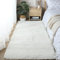 Générique Tapis à Poils Longs à Poils Longs pour Salon Chambre à Coucher, Moelleux Antidérapant Lavable Tapis Moderne de Haute Qualité pour Chambres d'enfants, Couloirs, Cuisines,Blanc,50x160cm