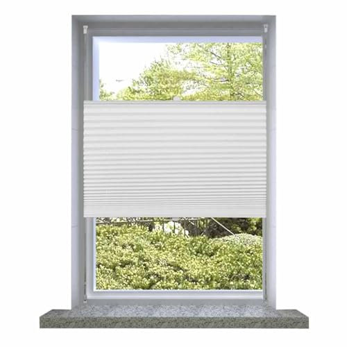 blind,fensterrollo innen,Jalousie Holz,Plissee Faltrollo Rollo Plisseerollo 40x125cm WeißGeeignet für Schlafzimmer Badezimmer Fenster