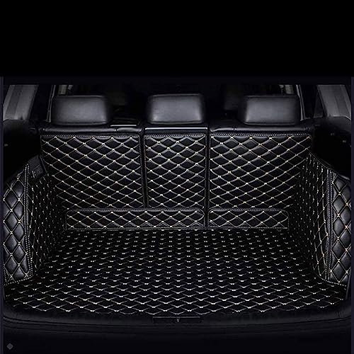 MALVCD Alfombrilla Maletero Coche para Renault Captur 2014-2018, AntiarañAzos Impermeable Tronco Bandeja Protectora Funda Maletero Alfombra Interiores Accesorios,C/Black-Beige