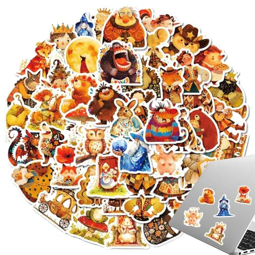 Niedliche Graffiti-Aufkleber, wasserfeste Feen-Aufkleber - 50 Stück Cartoon-Fantasy-Figuren-Aufkleber,Helle Farben, ästhetische, wasserfeste Aufkleber für Snowboard, Kühlschrank, Gepäck, Computer, Was