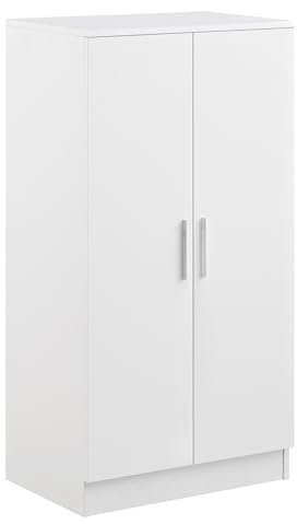 WeHome - Scarpiera in Legno Con 2 Ante e 7 Ripiani Interni, Mobile Salvaspazio per Scarpe 55x36x108 Cm, Mobiletto Ingresso (Bianco)