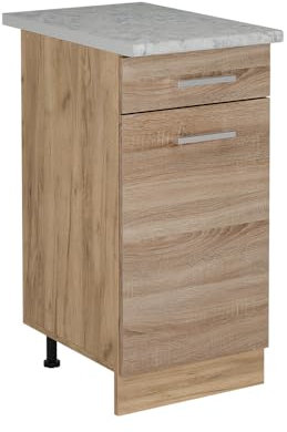 Vicco Mueble bajo de Cocina R-Line, Sonoma, 40 cm ET Mármol
