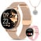 Sanorum Montre Connectée Femme avec Appel Bluetooth, 1.27 HD Smartwatch Fonction Féminine, 120+ Modes Sportifs, 24H Fréquence Cardiaque, 24H SpO2, Sommeil, Calories IP68 Podomètre Android iOS Or Rose