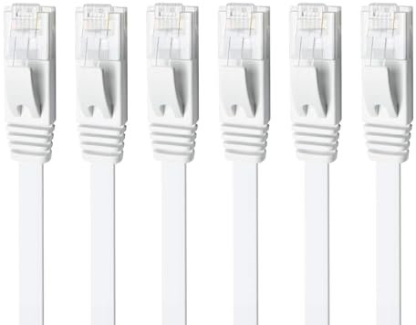 Yauhody Cable Ethernet 0.5m 6pack, Cat 6 Cable de Red Plano, Cable RJ45 50cm Cable Internet Alta Velocidad 1000 Mbit/s Cable Lan para PS5, TV, PC, Switch, Router, Módem, más rápido que Cat 5 (Negro)