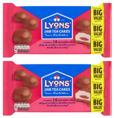 Marshmallow Chocolate Cake Bundle Containing Lyons Jam Tea Cakes 200g 16 Cakes (2 Pack)
