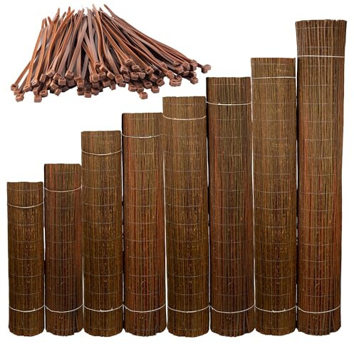 Ogrodzenia Wiklinowe Canisse Osier 170 x 300 cm Clôture de Saule -Canisse Brise Vue Balcon et Patio - Cloture Jardin Exterieur - Protection Contre Le Vent & Le Soleil - 100% Naturel