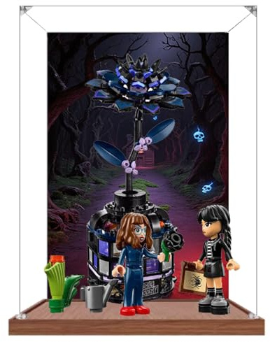 Boîte de présentation en acrylique pour Lego 76784 modèle Dahlia noir, boîte de présentation transparente anti-poussière compatible avec le modèle Lego 76784 (modèle non inclus) (fond 1-3 mm)