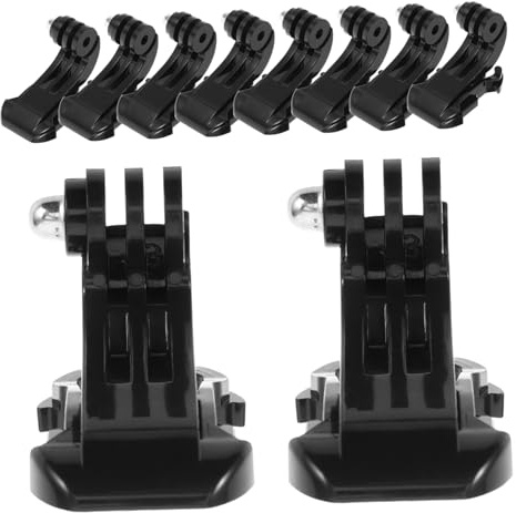Didiseaon 10pcs J-hooks Buckle Mount for Action Cameras with Phone Clamp Dual Setup Lightweight Head Mount Accessories for Outdoor Sports and Travel