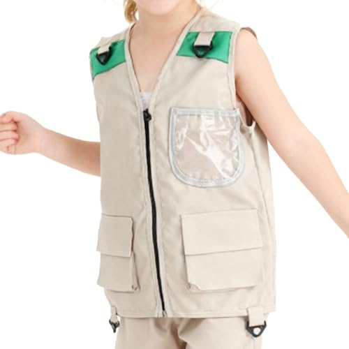 Gilet d'aventure pour enfants – Gilet d'activités de plein air pour enfants, gilet de pêche pour enfants pour exploration en plein air | Meilleur et idéal pour parc, zoo, camping, randonnée