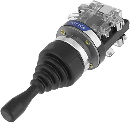 Riuulity HKA1-41Z02 Commutateur de Joystick momentané à 2 Positions, Interrupteur de Retour avec Couvercle en Caoutchouc, Idéal pour la de L'alimentation