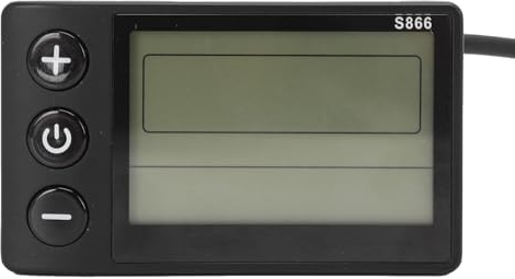 E-Bike LCD Display, 25cm/9,8 Zoll S866 6-poliger Wasserdichter Fahrradcomputer E Scooter Panel Messbildschirm Messgerät Bedienfeldbildschirm für 22,2mm Scooter Mountainbike Elektroroller Lenker
