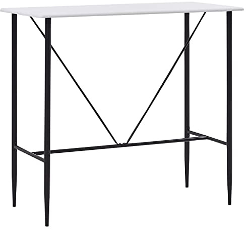 pokgdf Moderner Bistrotisch für Küche mit robuster MDF-Platte und stabilen Metallbeinen, robuster Stehtisch mit Metallbeinen für Essbereich oder Restaurant, Stabiler Stehtisch aus MDF