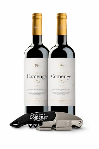 Vino Reserva Ribera del Duero - Pack 2 Familia Comenge + Incluye sacacorchos premium –100% Vino Tempranillo 2020 – Caja Regalo (93 Puntos Peñín) de Bodegas Comenge