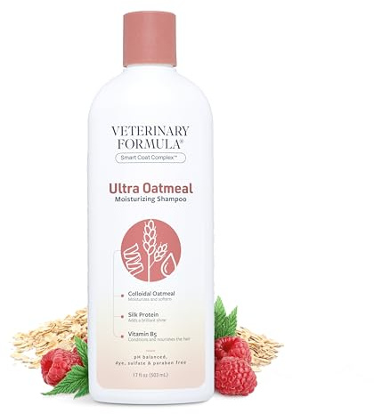 Veterinary Formula Smart Coat Complex Ultra Oatmeal Moisturizing Shampoo for Dogs, 17 Fl oz – Moisture-Rich, Nourishing Shampoo – Leaves Coat Clean, Soft, Silky, Shiny – Long-Lasting Fragrance