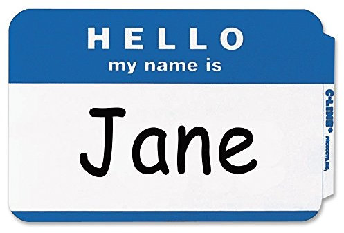 Universal Namensschilder Hello, selbstklebend, 8,9 x 6,4 cm, Weiß/Blau, 100 Stück