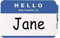Universal Namensschilder Hello, selbstklebend, 8,9 x 6,4 cm, Weiß/Blau, 100 Stück
