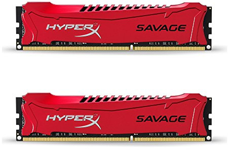 HyperX HX318C9SRK2/16 Savage Arbeitsspeicher DDR3,16GB (Kit 2x8 )1866 MHz, CL9, DIMM, XMP, rot