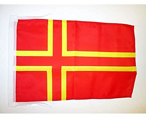 AZ FLAG - Drapeau Normandie Croix de Saint Olaf - 45x30 cm - Pavillon Mouvement Normand 100% Polyester avec Deux Cordelettes - 20g