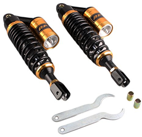 Mallofusa 350 mm coppia ammortizzatori posteriori moto Air ricambio sospensione occhio a forcella universale per Kawasaki Honda Yamaha Suzuki nero & oro