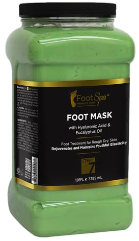 FootSpa Pedicure Recovery Mask – Hyaluronic Acid & Amino Acid Formula for Cracked Heels, Dry & Callused Skin | Sulfate-Free, Cruelty-Free | Professional Salon Use | 128 oz / 1 Gallon