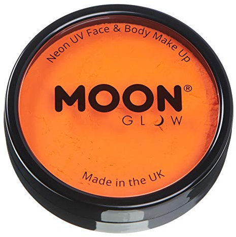Moon Glow Pro Intensiv Neon UV-Gesichts- und Körperbemalung in Kuchentöpfen, professionelles Gesichtsbemalungs-Make-up auf Wasserbasis für Erwachsene und Kinder, 36 g (Intensives Orange)