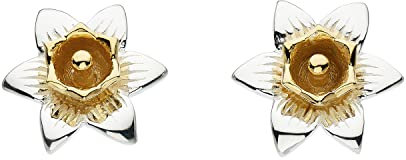Dew Sterling Silver and Gold Plate Carey Daffodil Stud Earrings 4230GD