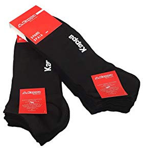 Kappa 6 Paia Calze Corte Fantasmini Maglia Jersey in Filo di Scozia unisex (42/44, nero)