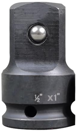 Impact Adaptor 1/2 to 1 Air Impact Sleeve Drive Pneumatic Reducer Converter Impact Tool for Impact Driver Conversions, Ratchet Wrenches (Pack of 1)