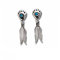 Indianerschmuck Navajo Tribe Ohrringe Türkis Bärentatze Silberfeder Westernschmuck Ohrstecker