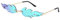 NUOBESTY Feuer Flamme Brille 1Pc 16 X 14 X 2. 7 Cm Flamme Randlose Sonnenbrille Frauen Männer Sonnenbrille Party Brille Klare Metall Sonnenbrille Rahmenlose Farben - Grün