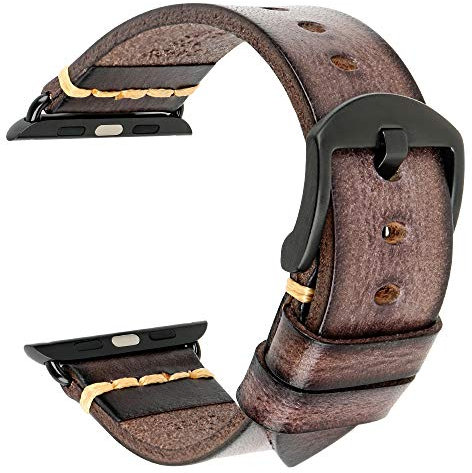 REZERO Correas de Reloj para Apple Watch, Correas para Smartwatch, Cuero Curtido Vegetal, Pulseras de Repuesto para iWatch Serie 9/10/SE/Ultra 46/45/44/42/41/40/38mm