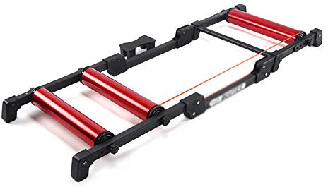 Faltbare Indoor Bike Roller Einstellbare Bike Trainer Ständer mit Trittschutz beweglichem Aluminium Fitness-Fahrrad-Roller für 24-29 Zoll 700cc Straßen-MTB Mountain Bikes