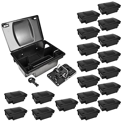 20 x Köderstation Ratten Set Köderbox Box Garten Mausfalle Mäuse mit Schlagfalle Rattenköderbox Rattenköderstation Rattenfalle Kinder- Haustiersicher Petigi