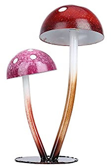 LIJUCAI Einzelner Pilz Ornament Cartoon Pilz Innen- und Außendekoration Blumentopf Deko Fee Gartenzubehör,Dunkelgrau