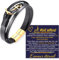 HALUKAKAH Regalo per Uomo Compleanno Natale: Bracciale in Pelle con Ancora in Titanio Placcato Oro 24k 21,5cm. L'amour éternel Inciso, con Un Bellissimo Biglietto di Auguri e Confezione Regalo