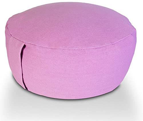 kreatives Wohnen Meditationskissen Sitzkissen Lotus rund 31x16x31 cm Bezug waschbar lila - Orchidee Yogakissen