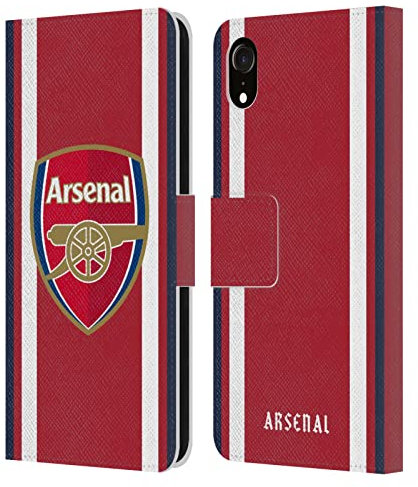 Head Case Designs Licenciado Oficialmente Arsenal FC Casa Kit de Escudo 2021/22 Carcasa de Cuero Tipo Libro Compatible con Apple iPhone XR