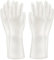 SOOJET 2 Paires de Gants en Silicone Réutilisables Gants de Récurage Multifonctionnels écologiques et Résistants à la Chaleur pour Le Ménage (Blanc Translucide), L