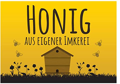 Werbeschild Honig aus eigener Imkerei (Bienenbeute) 42x30 Schild Imkerei Bienen