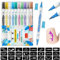AOMIG Markierungen Stifte Kinder, 10 x Tatoostift mit 1 Schablonen 24 Muster, Temporäre Tattoo Gelstifte Set für Kinder Erwachsene Fasching Halloween Party Verkleiden Geschenk
