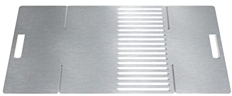 MOCAVI Grillrost/Plancha mit Ablage Edelstahl für Feuertonne und Feuerkorb Edelstahlrost Grillgitter eckig