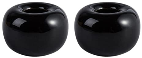 Yardwe 2 Stück Keramik-Zahnbürstenhalter Ständer Rund Mini Handgefertigt Zahnbürstenhalter Stifthalter Für Badezimmer-Arbeitsplatten (Schwarz)