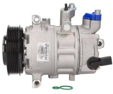THERMOTEC KTT095019 Compresseur de clim 6SEU14C PAG 46 R134a Compatible avec VW Golf V 3/5 portes 1K1 Golf VI 3/5 portes 5K1 Polo V 3/5 portes 6R1, 6C1 Tiguan I 5N Touran I 1T1, 1T2