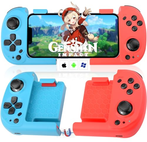 Koiiko Controller di gioco mobile per iPhone iOS Android PC Wireless Gamepad Joystick per iPhone 15/14/13/12/X, iPad, MacBook, Samsung Galaxy S23/S22/S21/S20, TCL, memoria magnetica, formato tascabile