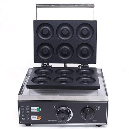 1550W Donut Maker, Mini-Donut-Maker für 6 Donuts, 50–300 °C,Antihaftbeschichtung, Automatische Temperaturregelung, BPA-frei | 33 x 27 x 23 cm |