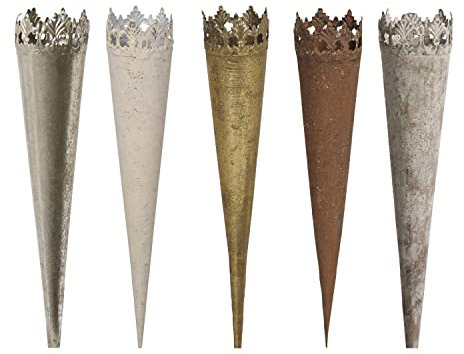 NETPROSHOP Teelichthalter Tüte mit Krone für Teelicht Durchmesser 5cm, Farbe:Silber Antik, Auswahl:5 cm