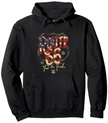 Texte du drapeau américain Route 66 Sweat à Capuche