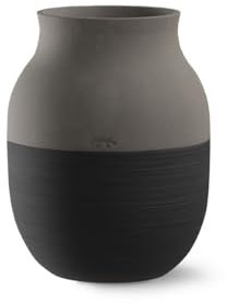 Kähler Omaggio Circulare Vase aus Restmaterialien früherer Produktionen, recycelt, in der Farbe: Anthrazit Grau, Höhe: 20 cm, 690147