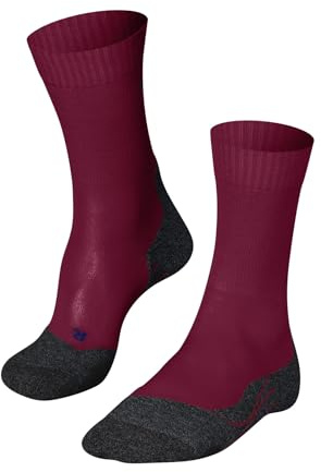 FALKE Women's TK2 Explore Cool W SO Lyocell Functional Yarn Thick Anti-Blister 1 Pair Hiking Socks, Red (Red 8644), 2.5-3.5